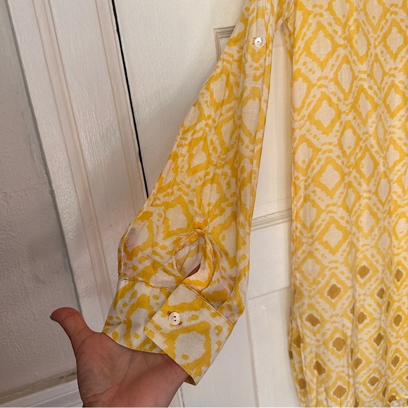 Roberta Roller Rabbit Tunic Silk Blend Lightweight 1/4 Button Down Roll Tab XS - Picture 11 of 17